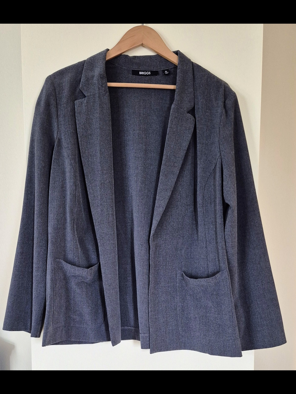 Briggs New York Slate Gray Open-Front Blazer